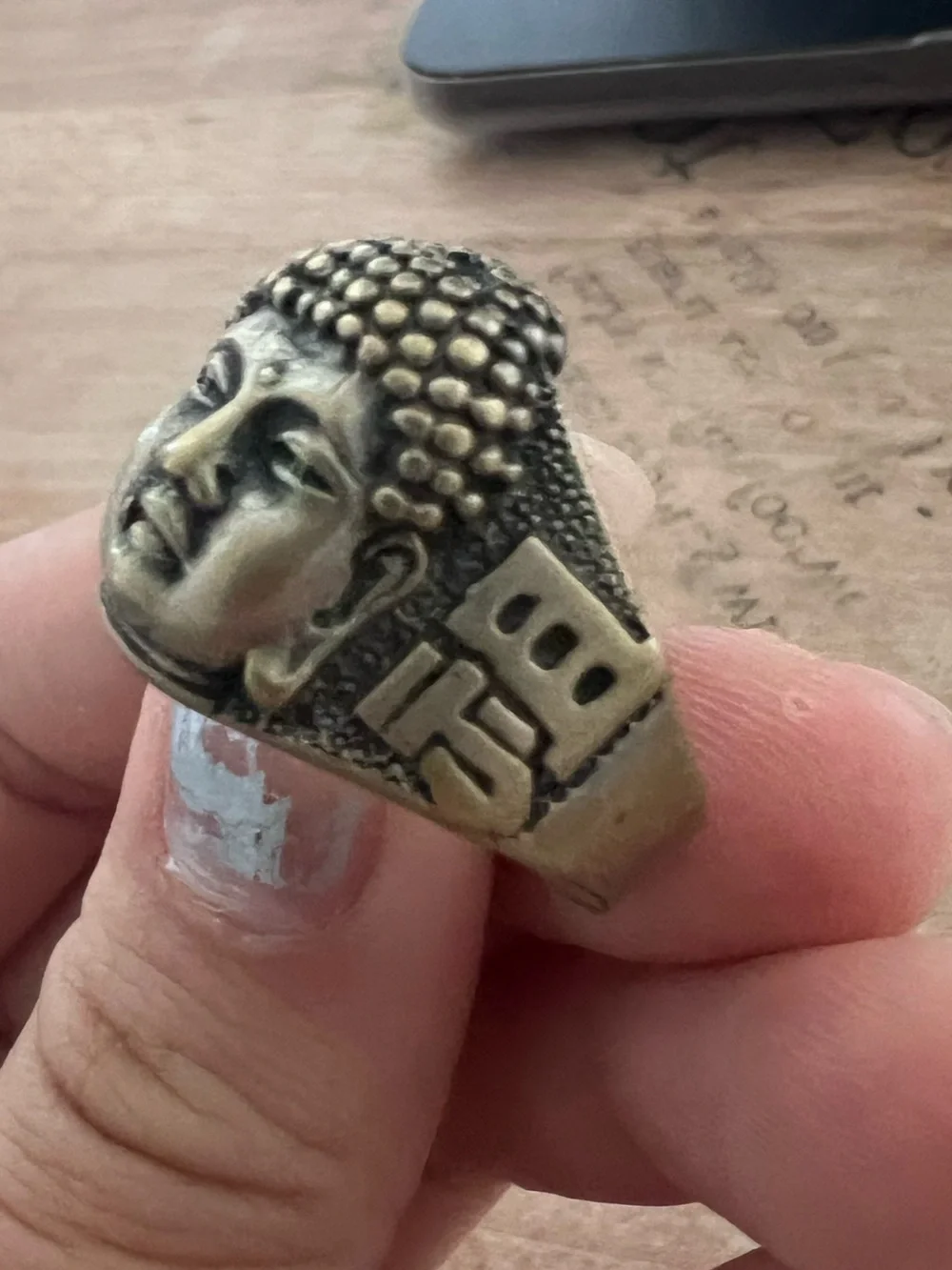 Bronze Buddha Statement Ring